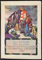 cca 1927 Magyar Hiszekegy, színes litho nyomat