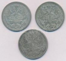 Orosz Birodalom 1904-1906. 20k Ag (3xklf) T:2,2-
Russian Empire 1904-1906. 20 Kopeks Ag (3xdiff) C:...