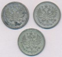 Orosz Birodalom 1903-1905. 10k Ag (3xklf) T:2,2-
Russian Empire 1903-1905. 10 Kopeks Ag (3xdiff) C:...