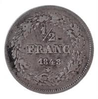 Belgium 1843. 1/2Fr Ag "I. Lipót" (2,5g) T:2,2-
Belgium 1843. 1/2 Franc Ag "Leopold ...
