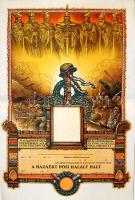 Dekoratív hősi halotti oklevél a II. világháborúban elesett katonáknak 40x60cm