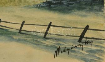 Mednyánszky jelzéssel: Hegyvidéki táj. Akvarell, papír, üvegezett keretben, 23×33 cm