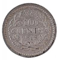 Hollandia 1918. 10c Ag T:2 fülnyom
Netherlands 1918. 10 Cents Ag C:XF earmark