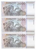 2004. 2000Ft "CC" (3x) sorszámkövetők T:I
