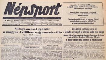 1954 a Népsport kb. 50-70 lapszáma, számos érdekes írással