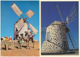 Szélmalmok, 22 db modern külföldi képeslap / Windmills, 22 modern foreign postcards