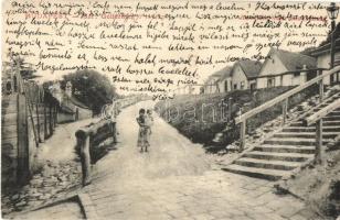 1914 Budapest I. Tabán, Szent Gellérthegyi tájkép, utcakép / Aussicht vom Blocksberg