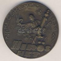 1936. "Hirös Hét - Kecskemét" Br emlékplakett. Szign:Ludvig T:2