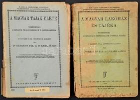 Dr. Greguss Pál-Dr. Karl János: A magyar lakóház és tájéka. Természetrajz a gimnázium és leánygimnázium I-II. osztálya számára. Bp.,1938, Franklin. Kiadói papírkötésben, rossz állapotban.