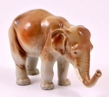 Elefánt, kézzel festett, jelzés nélkül, apró karcolásokkal, m: 12 cm, h:19 cm