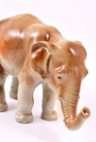 Elefánt, kézzel festett, jelzés nélkül, apró karcolásokkal, m: 12 cm, h:19 cm