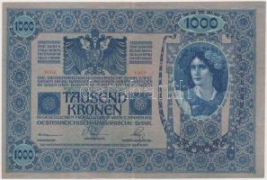 1902. 1000K függőleges "Deutschösterreich" felülbélyegzéssel, mindkét oldala német T:III