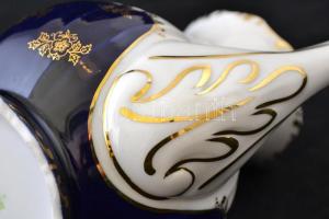 Zsolnay Pompadour hiányos mokkás készlet, kézzel festett, jelzett, enyhén kopott, összesen 7 db