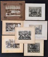 1932-1936 6 db tablófotó, és 1 db színházi előadások fotója, feliratozva, változó állapotban, többnyire foltos kartonokkal, 10x14,5 cm és 11x17 cm közötti méretben.
