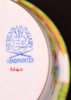 Herendi Viktória mintás porcelán virágcserép, 2 db, alátéttel, 2 db, kézzel festett, jelzett, hibátl...