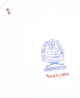 Herendi Viktória mintás porcelán virágcserép, 2 db, alátéttel, 2 db, kézzel festett, jelzett, hibátl...