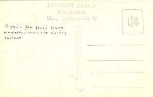 Győr, Fiú felső kereskedelmi iskolában osztály találkozó. csoportkép, Jánossy János photo