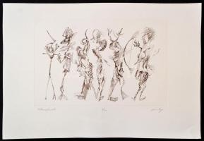 Károlyi András (?-?): Metamorfózisok, rézkarc, papír, jelzett, 26,5×40 cm