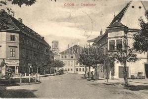 1916 Győr, Erzsébet tér, Birkmayer János üzlete, Treitner Ferenc könyvkötészete