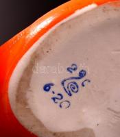 Jelzett szovjet figura pár, kézzel festett, kopott, m: 19 cm, h:20 cm