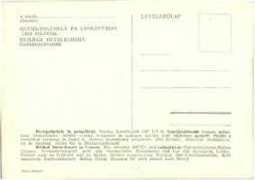 Hévíz, légi felvétel. Hátoldalon turisztikai reklám