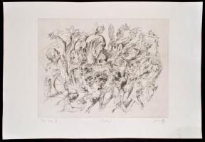 Károlyi András (?-?): Dies irae II., rézkarc, papír, jelzett, 29,5×39 cm