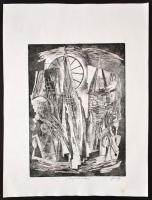 Károlyi András (?-?): A szerencse forgandó, rézkarc, papír, jelzett, 29×40 cm