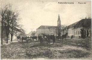 Kiskundorozsma, Piac tér, templom. Váradi Márton kiadása