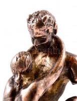 Ezüst (Ag.) pecsétnyomó monogrammal, faun-torzós erotikus jelenetes nyéllel, jelzett, m: 7,5 cm, net...