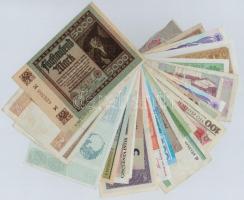 26db-os vegyes bankjegy tétel, közte Német Harmadik Birodalom, Burma, Makaó, Ukrajna, Olaszország, P...
