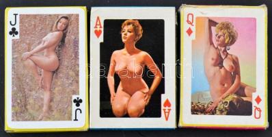 3 pakli erotikus francia kártya eredeti dobozában