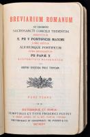 Breviarium Romanum. Pars verna. Regensburg - Róma, 1915, Friedrich Pustet. Műbőr kötésben, jó állapotban.