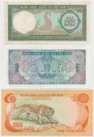 Dél-Vietnam 1964. 20D + 1969. 50D + 1972. 500D T:I,III 
South Vietnam 1964. 20 Dong + 1969. 50 Dong...
