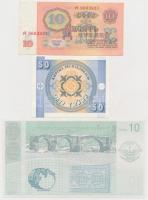 Vegyes: Hegyi-Karabah 2004. 10D + Kirgizisztán 1993. 50T + Szovjetunió 1961. 10R T:I,II 
Mixed: Nag...