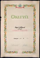 1954-1968 3 db szocialista oklevél, 2 db kiváló dolgozó, 1 db sztahanovista oklevél, az egyik lapszé...