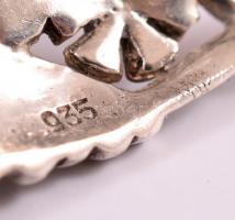 Ezüst (Ag.) nyaklánc és medál, tenyésztett gyönggyel és markazittal, jelzett, bruttó:7,4 g