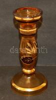 Festett üveg gyertyatartó 19 cm