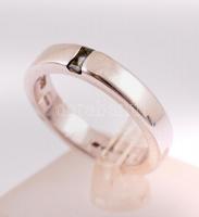 Ezüst (Ag.) gyűrű, akvamarin köves, jelzett, méret: 57, bruttó: 4,2 g