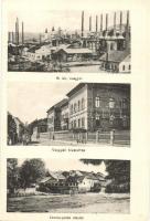 Vajdahunyad, Hunedoara; M. kir. vasgyár, vasgyári hivatalház, Cserna patak részlet / iron works, factory's office building, Cerna