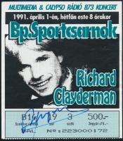 Richard Claydeman zongorista aláírása belépőjegyen