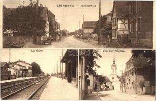 Sierentz, Grand Rue, La Gare, Vue sur lÉglise / main street, railway station, church