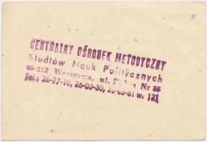 Lengyelország / Varsó(?) 1985. Élelmiszerjegy, hátoldalán bélyegzéssel T:I-,II
Poland / Warsaw(?) 1...