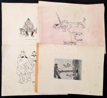 Vegyes katonai tétel: fotók, iratok, néhány karikatúra, érdekes anyag