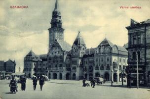 1911 Szabadka, Subotica; Városi székház, Divatáruház, piac. W.L.(?)25028. / town hall, fashion shop, market