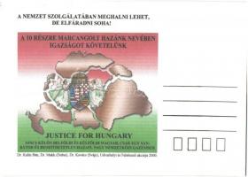 2000 Justice for Hungary. A 10 részre marcangolt hazánk nevében igazságot követelünk. Modern irredenta boríték / Modern Hungarian irredenta envelope