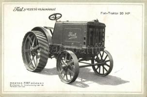 Fiat Traktor 30HP. Fiat a vezető világmárka. Magyar Fiat Művek rt. reklámlapja / Hungarian advertising postcard for a Fiat tractor