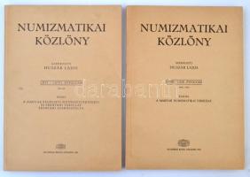 Huszár Lajos (szerk.): Numizmatikai Közlöny két kötete: 1967-1968; 1969-1970. Használt de jó állapotban.