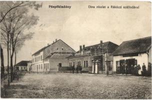 1914 Püspökladány, utcakép, Rákóczi szálloda, üzlet (kis sarokhiány / small corner shortage)