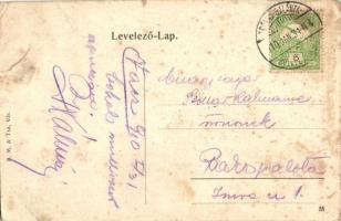 1910 Vác, Konstantin tér, Emke kávéház, piaci árusok, lovasszekér, Deutsch Mór üzlete. Kiadja B. M. ...