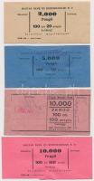 ~1930-1943. 4db klf bankjegy kötegelő pengő bankjegyekhez.